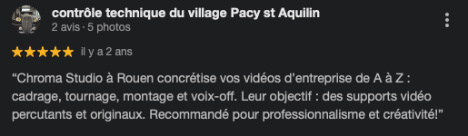 Extrait d’avis Google