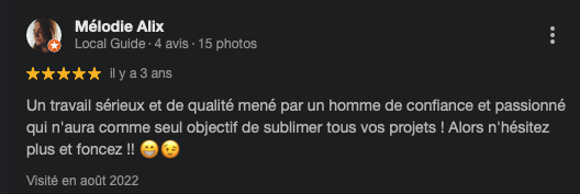 Extrait d’avis Google