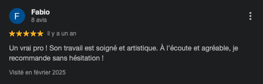 Extrait d’avis Google